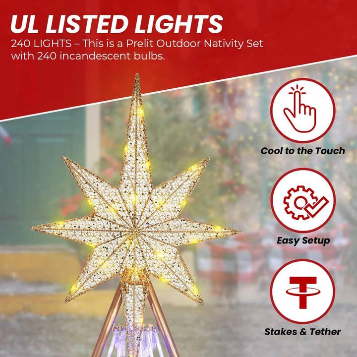 Top Treasures - Wholesale Christmas Decoration - Lighted Outdoor Nativity Scene3