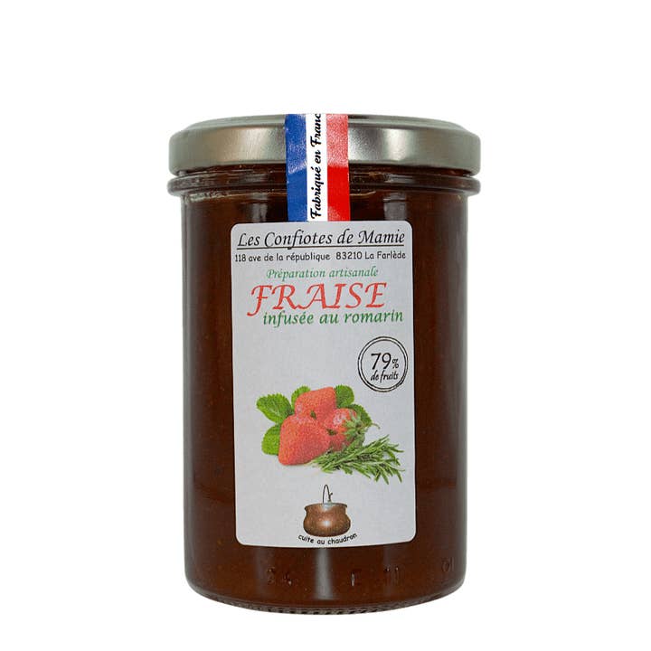 Marmellata di fragole al rosmarino per la vendita all'ingrosso da parte di Les confiotes de mamie