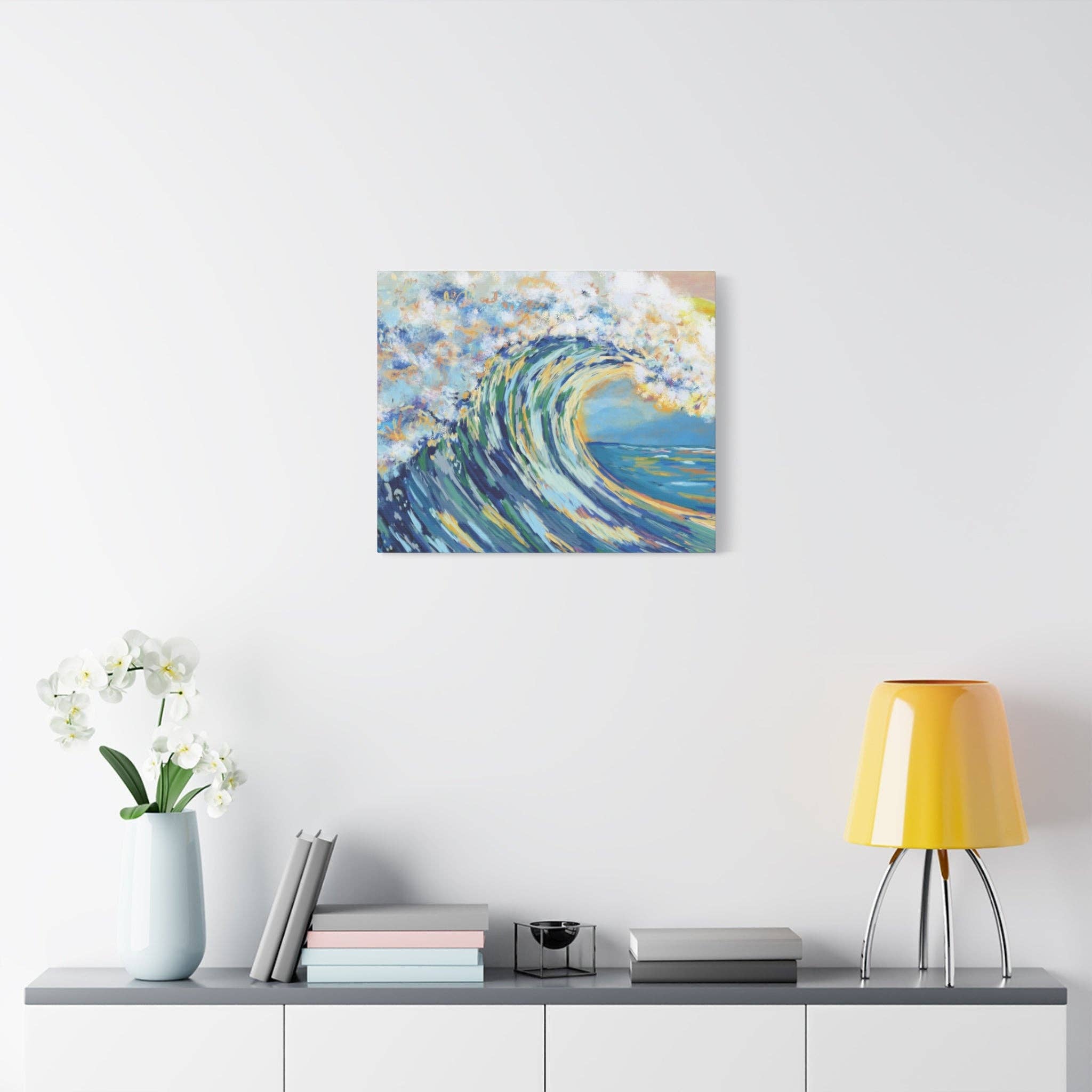 Blue Cava - Wholesale Canvas Art - Ocean Wave Art Canvas Print - Stretched 1.25" Depth22