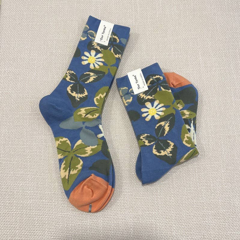 Tourtiwi - Wholesale Socks - Unisex - Oil painting style animal flower print socks17