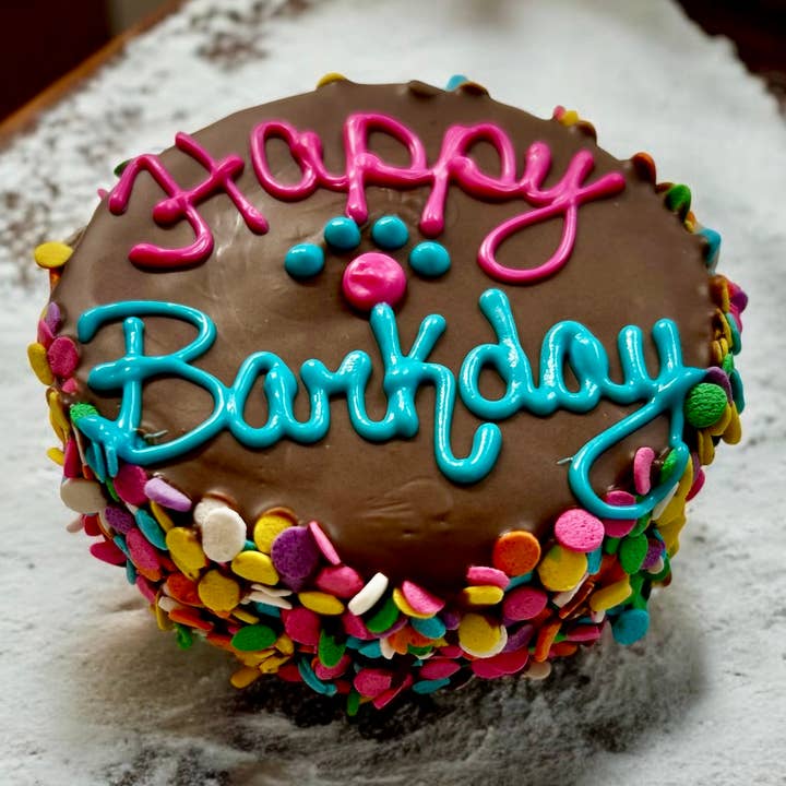 Carob Confetti Birthday dog cake treat for wholesale by YumYum4DOGS