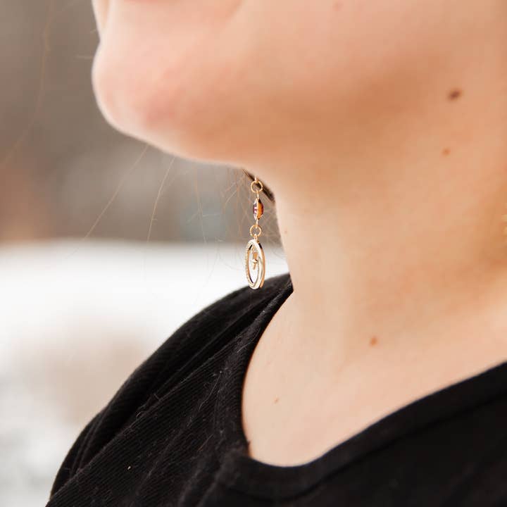 XTRA by Stacey - Wholesale Dangle Earrings - The Sun and Moon Earring - 12 Birthstone Options2