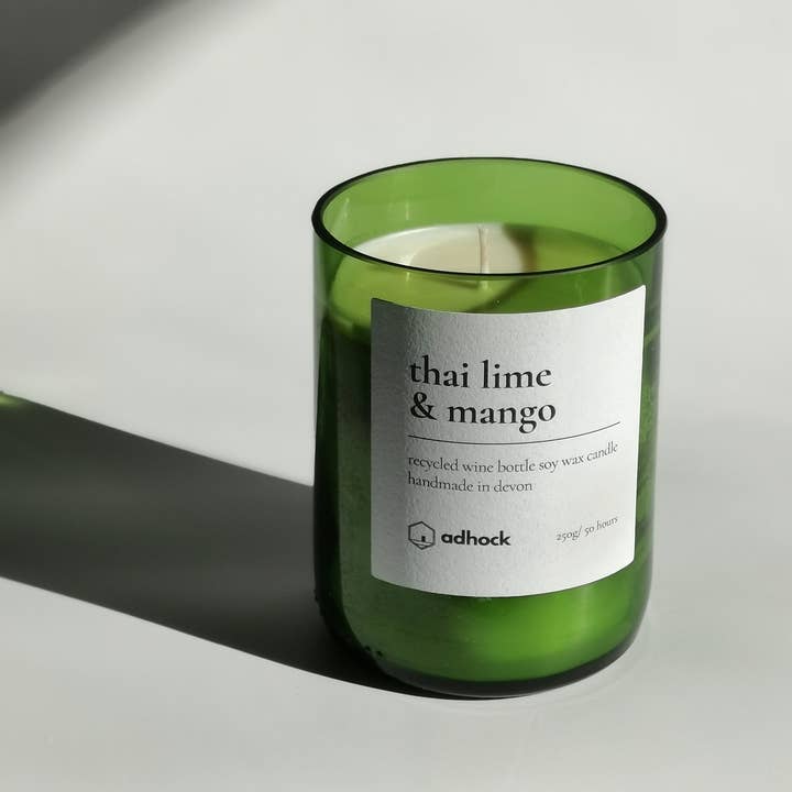 Adhock Homeware – wholesale Jar/filled candle – Thai Lime & Mango Wine Bottle Candle7