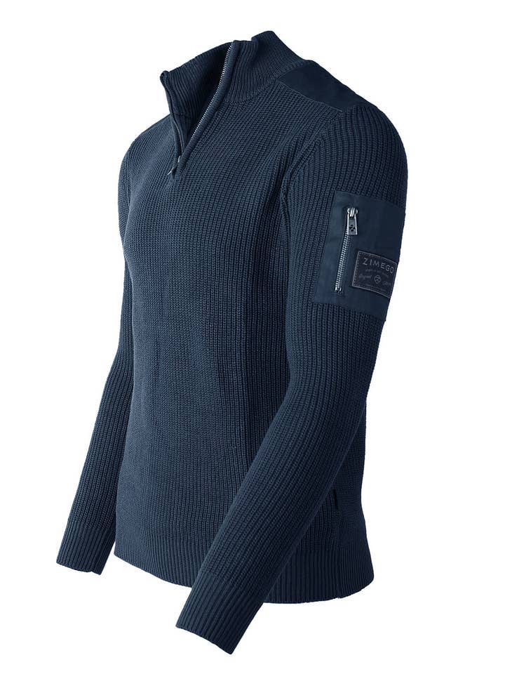 SWT31 ZIMEGO Mens Quarter Zip Up Mock Turtle Neck Sweater for wholesale by ZIMEGO