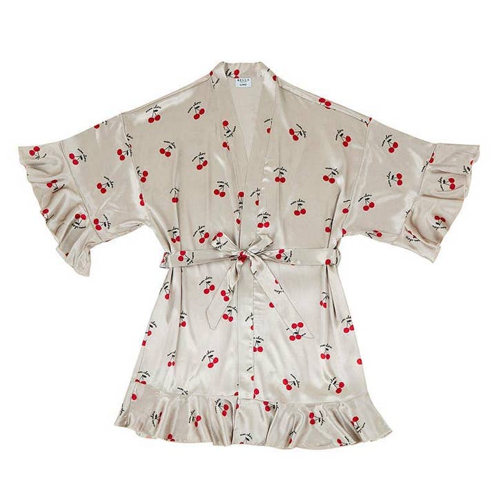 Angle - Wholesale Robe - Women's - Ruffled Satin Robe - Mon Cheri