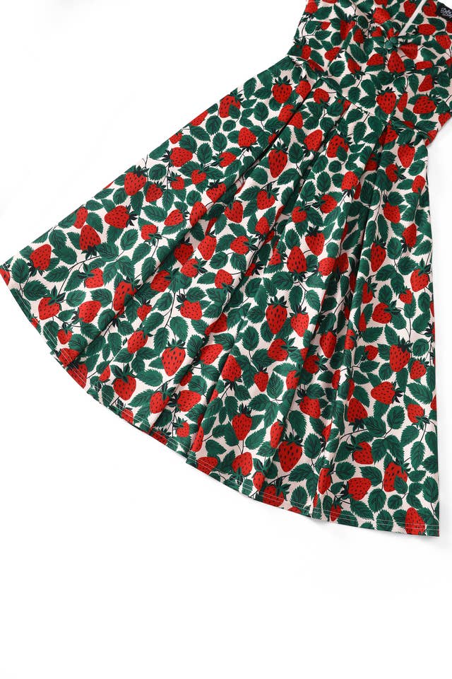 Dolly & Dotty - Venta al por mayor Vestido - Mujer - Luz Beige Claro Blanco Lirio Sin Hombros Inspirado en los Años 50 Fresa3