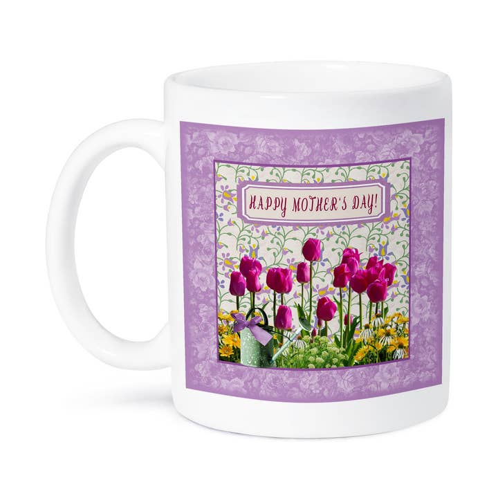3dRose - Wholesale Coffee Mug - 3dRose, Mothers Day, Watering Can, Colorful Tulips, Cone Flowers, Sunflowers, Mug8