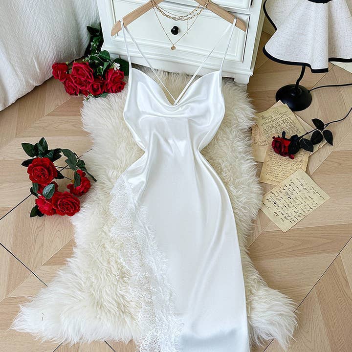 Sexy Lace Backless Nightgown Women's Sleepwear Dress for wholesale by Ekartini