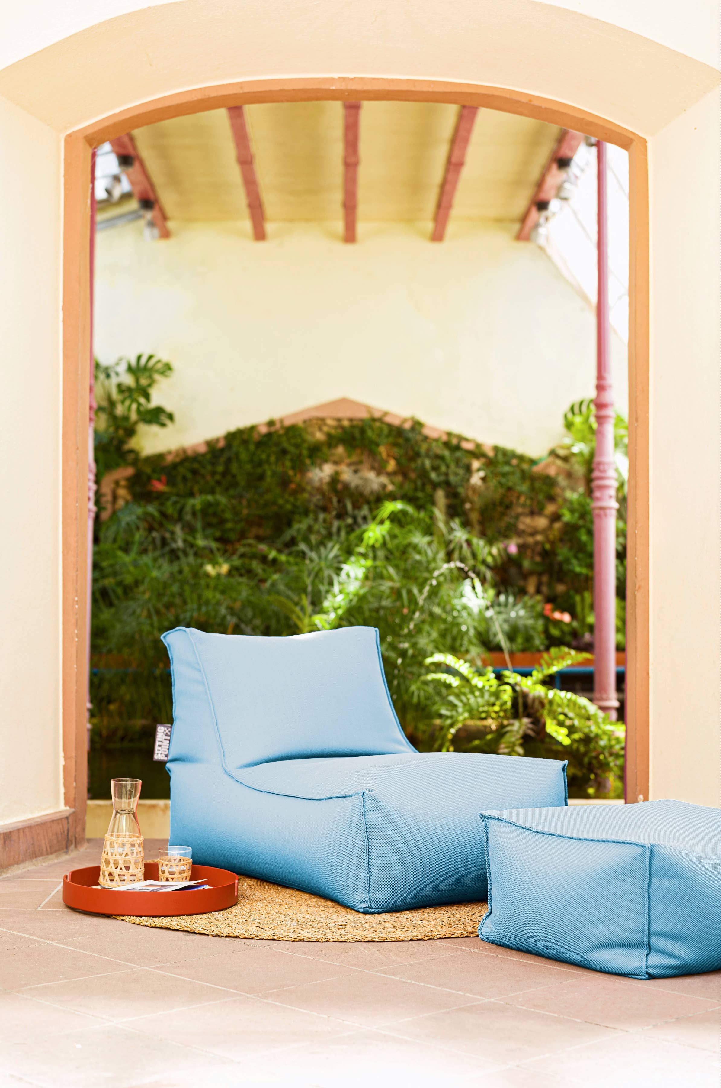 Gouchee Home - Wholesale Pouf - Gouchee Home Chamonix Outdoor/Indoor Ottoman Pouf11