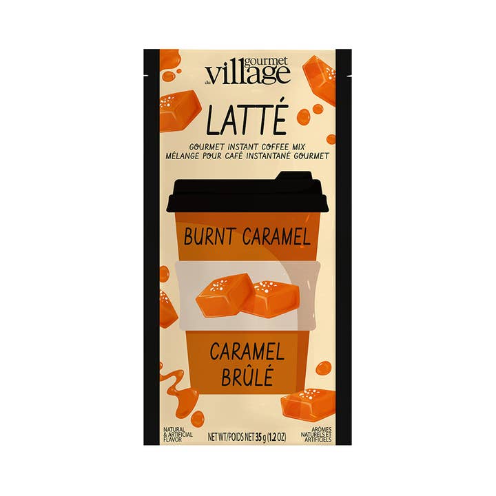 Gourmet Du Village - Wholesale Instant Coffee/Espresso - Bulk Mini Burnt Caramel Latte - Instant Coffee