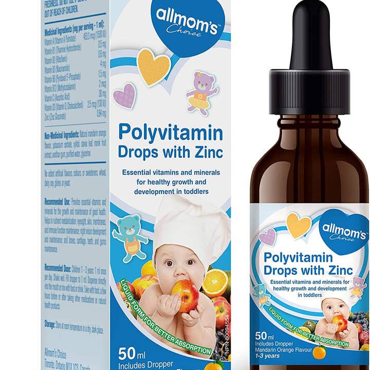 Allmom's Choice Kids' Polyvitamin Drops with Zinc for Growth for wholesale by Allmom’s Choice
