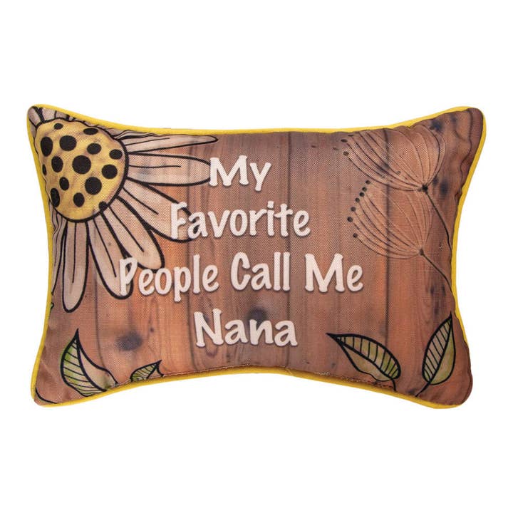 My Favorite People Call Me Nana Word Pillow for wholesale by Manual Woodworkers and Weavers, Inc.