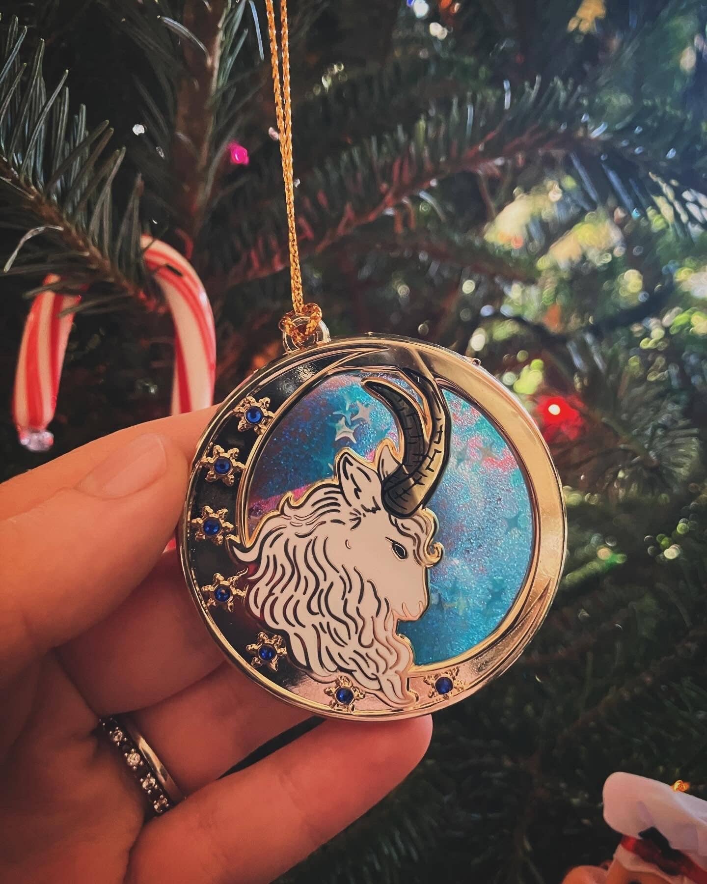 The Pickety Witch - Wholesale Ornament - Winter Guardian - Yule Goat Snow Globe Ornament4