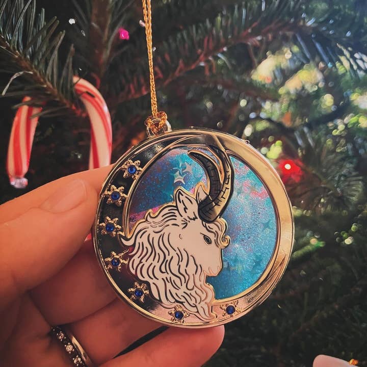 The Pickety Witch - Wholesale Ornament - Winter Guardian - Yule Goat Snow Globe Ornament4