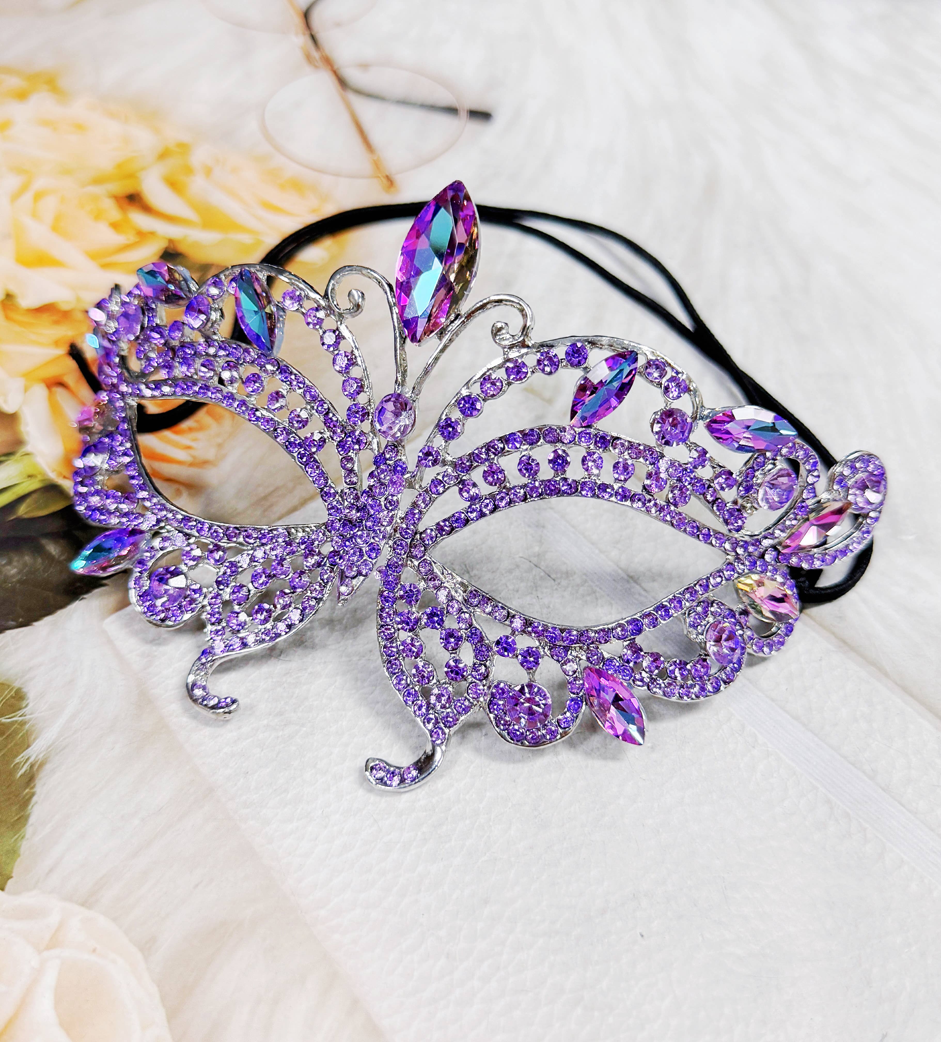 Happy Dream Gifts - Wholesale Costume - Women's - Purple Masquerade Ball Mask, Theatrical Mask, Silver Mask3