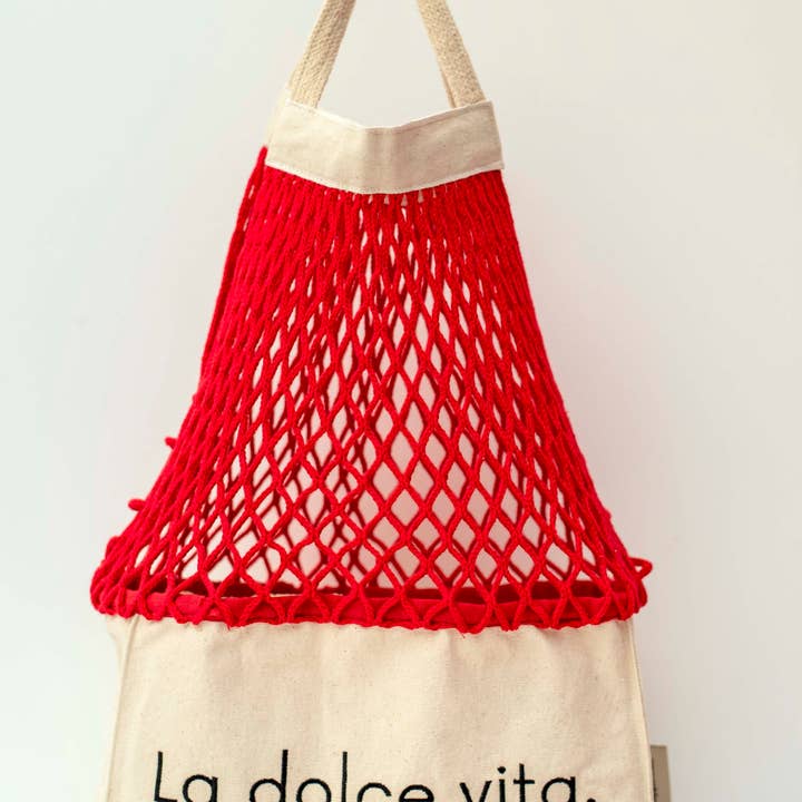 SHOPPINETTE - Wholesale Tote Bag - Women's - Embroidered mesh bag “La Dolce Vita”1