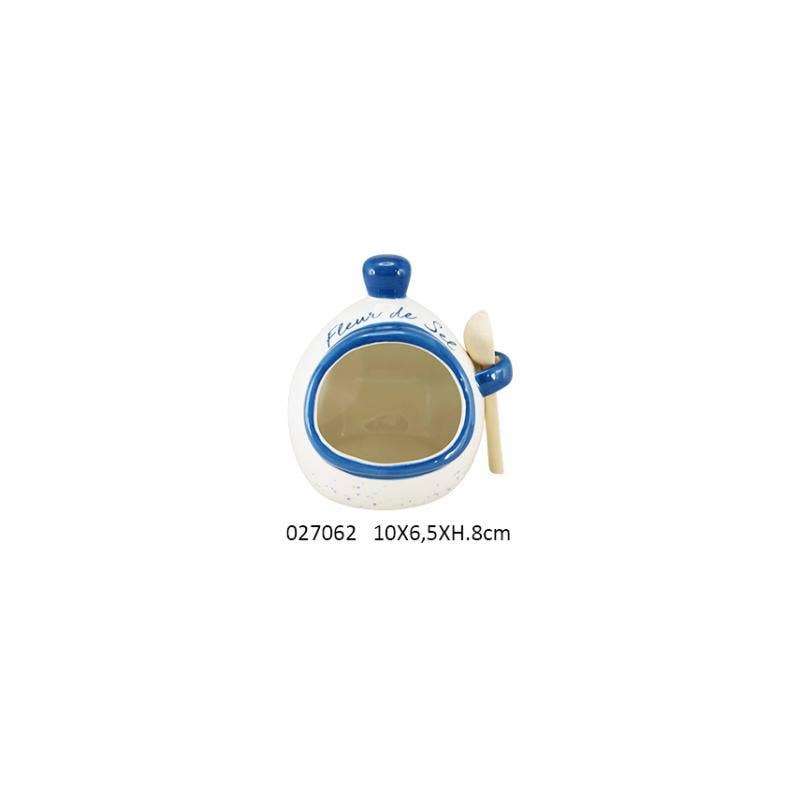 Faye - Wholesale Decorative Plate/Dish/Bowl - Salt Dish + Spoon Pm 'Kempy' Ø12 X 13 cm0