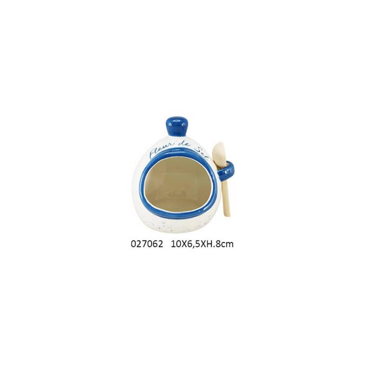 Faye - Wholesale Decorative Plate/Dish/Bowl - Salt Dish + Spoon Pm 'Kempy' Ø12 X 13 cm