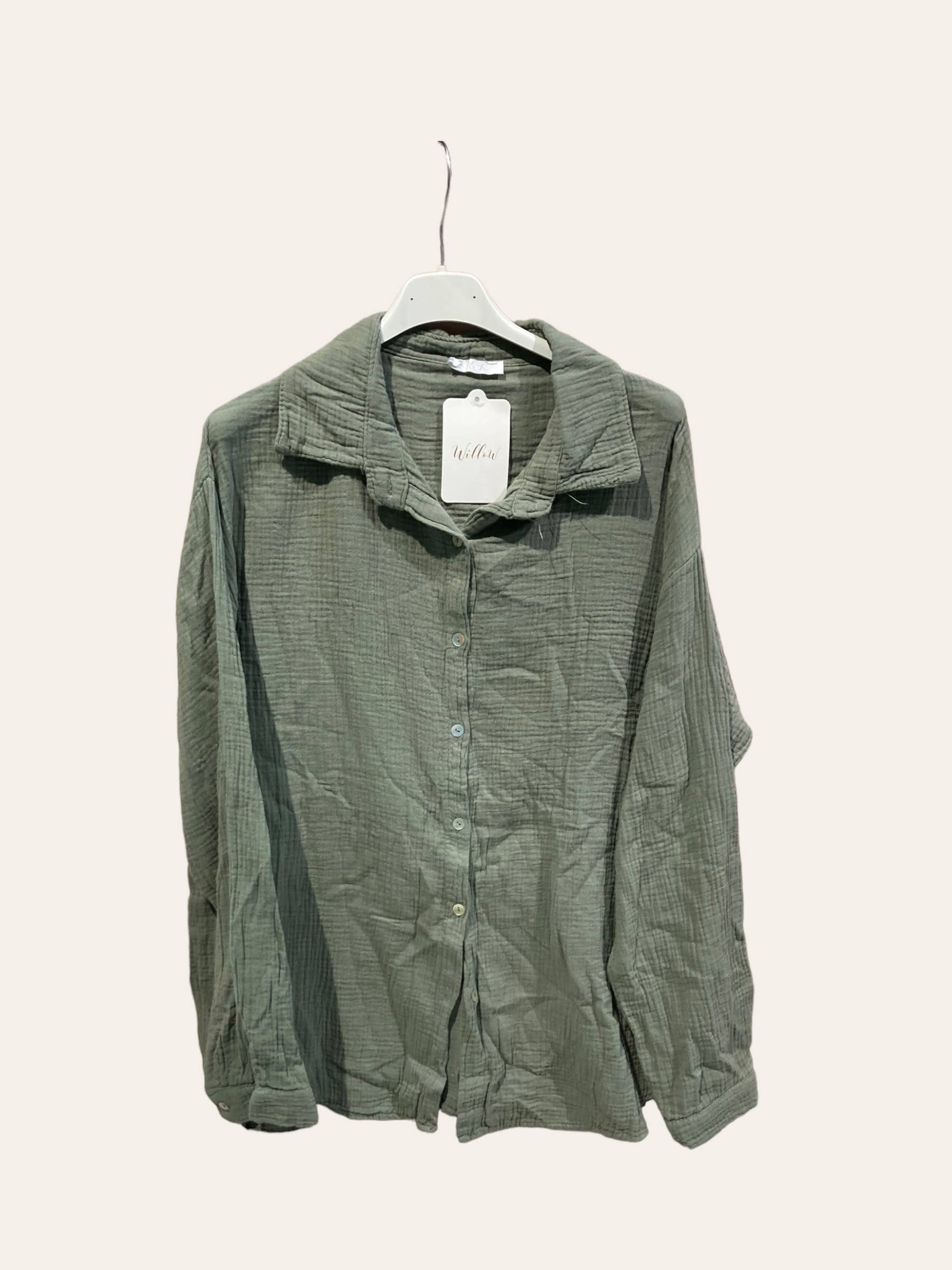 Moonsun - Wholesale Button Down Shirt - Women's - Cotton gauze shirt #303625