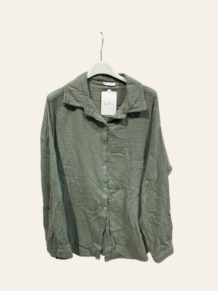 Moonsun - Wholesale Button Down Shirt - Women's - Cotton gauze shirt #303625