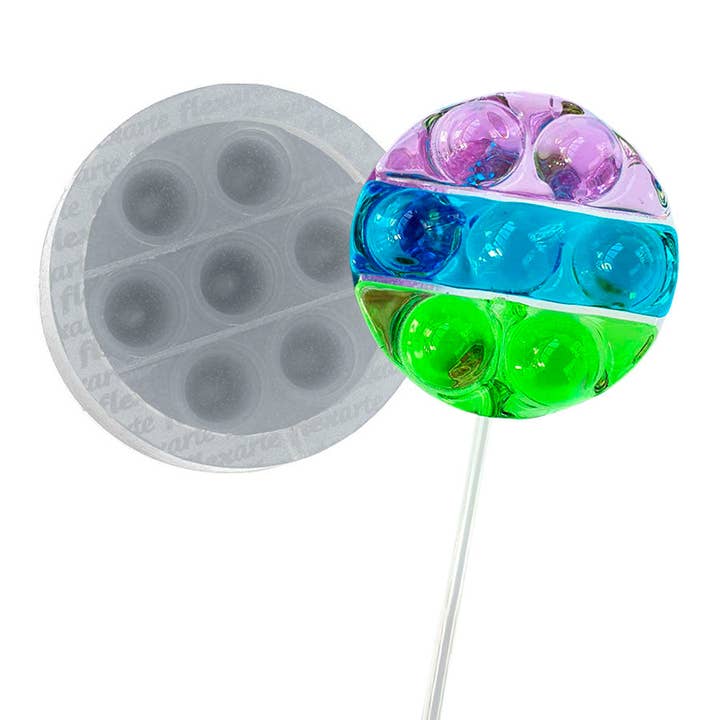 Round Pop it Lollipop Silicone Mold for Cakes Cupcakes decorating Fondant Isomalt Baking Mold Chocolate Candy Mould DIY Fidget for wholesale by Flexarte USA
