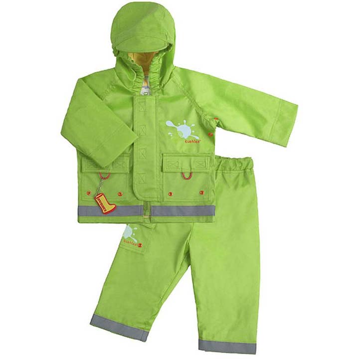 Conjunto chaqueta y pantalón impermeable Verde manzana para venta al por mayor de Kushies Baby