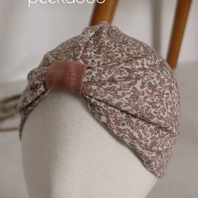 Chapeau Floral Turban Chaud Automne Hiver Fille Imprimé Noeud pour la vente par peekaboo