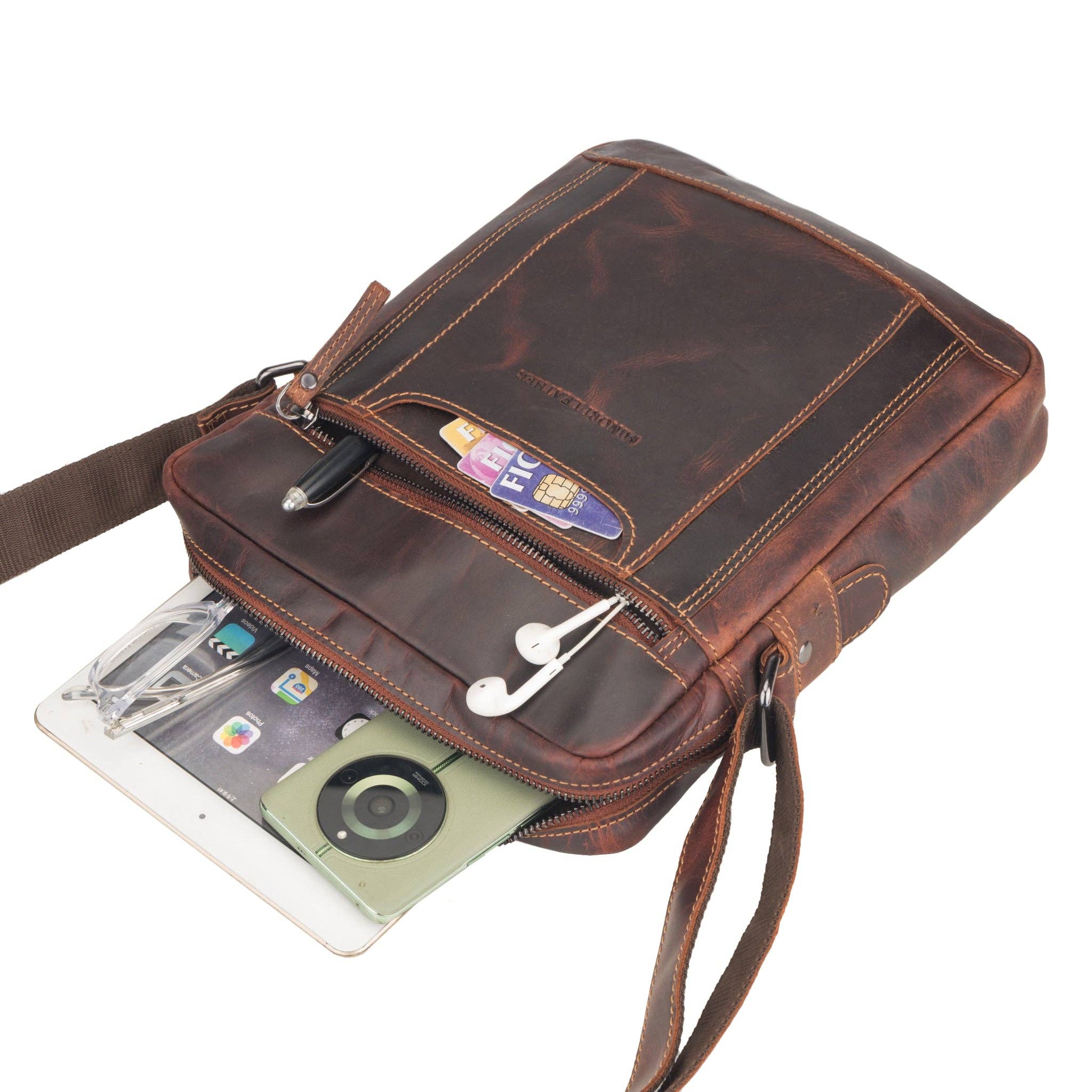 Minori Leather - Wholesale Messenger Bag - Unisex - Tokyo Leather Shoulder Bag – Unisex – Chestnut5