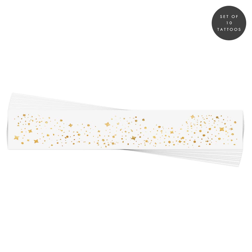 Flash Tattoos - Vente Tatouages temporaires - Tatouages temporaires métalliques GALACTIC GOLD FACE FRECKLES3