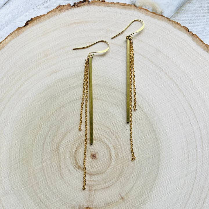 Geometrische Messing Boho Hekserige Oorbellen voor Bruidsmeisjes voor wholesale door Same Sunset Design