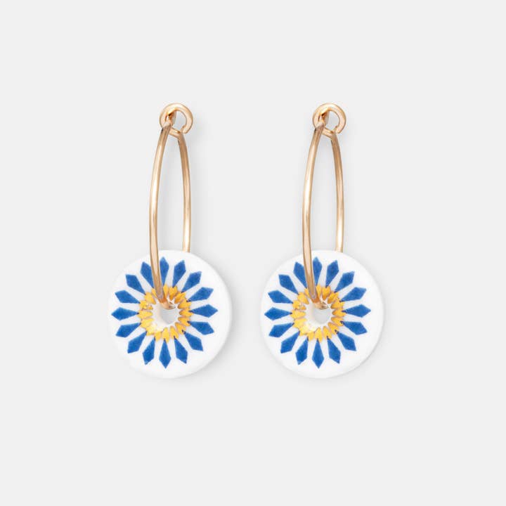 Porcelain Blue Riley Earrings for wholesale by One & Eight
