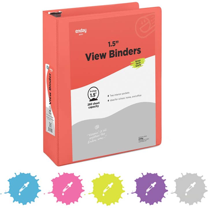 enday - Wholesale Binder - 1.5″ O-Ring View Binder With 2-Pockets4