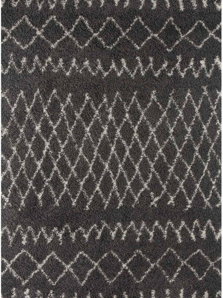 Moroccan Dark Grey Shaggy Rug | 940 for wholesale by THE RUGS