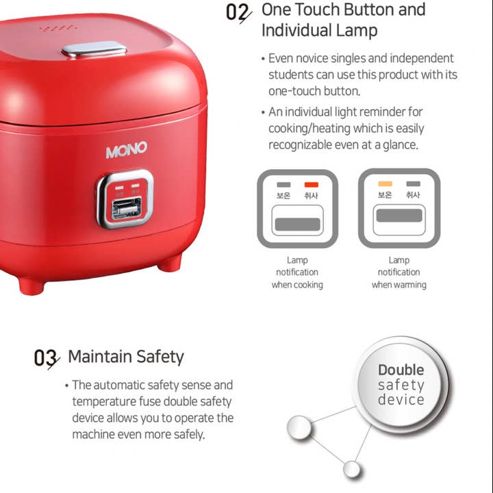 KEY Company - Wholesale Kitchen Appliance - Mono Electric Rice Cooker 3 Cups Red7