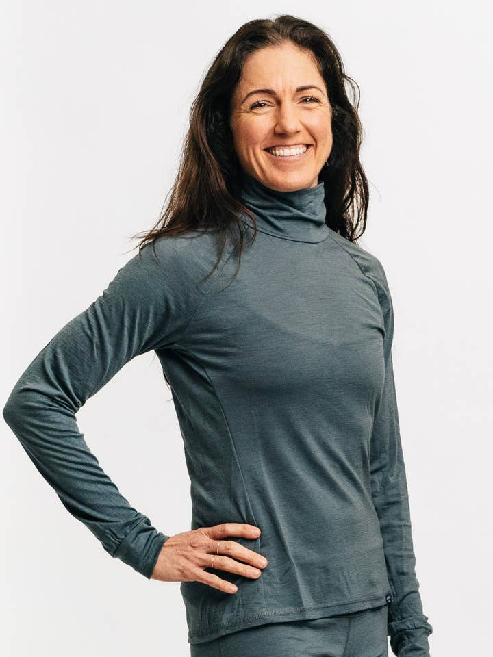 Merino Wool Isostatic T-Neck Top for wholesale by Alpine Fit
