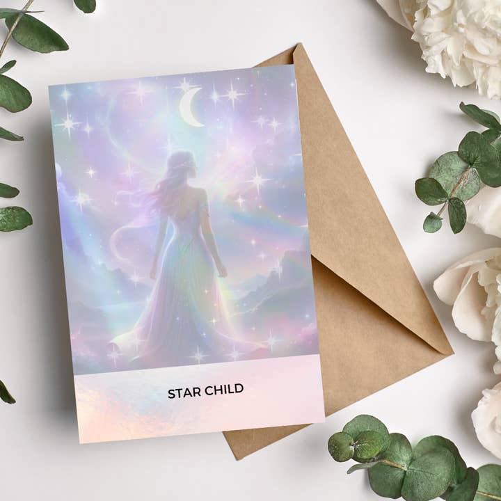 (SL05) CRIANÇA ESTELAR (Cartão de Saudação Oráculo Interativo) por atacado de Jellow Cards & Gifts