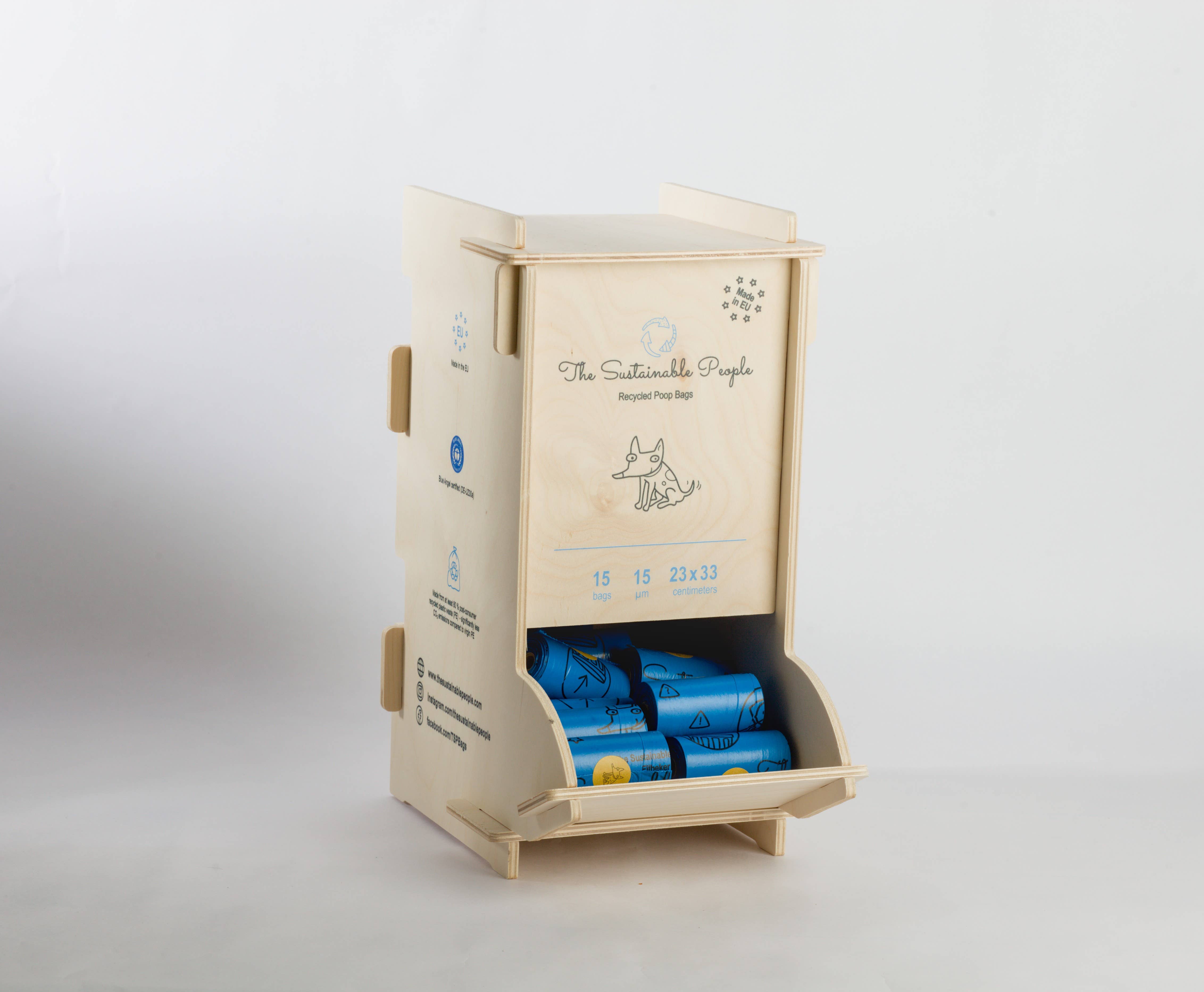 The Sustainable People - Wholesale Pet Poop Bag Dispenser - Product display for recycled dog poop bags3