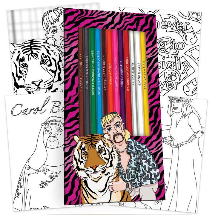 Exotic Colors Colored Pencils & Coloring Pages Bundle for wholesale by Pop Colors Colored Pencils and Coloring Sheets