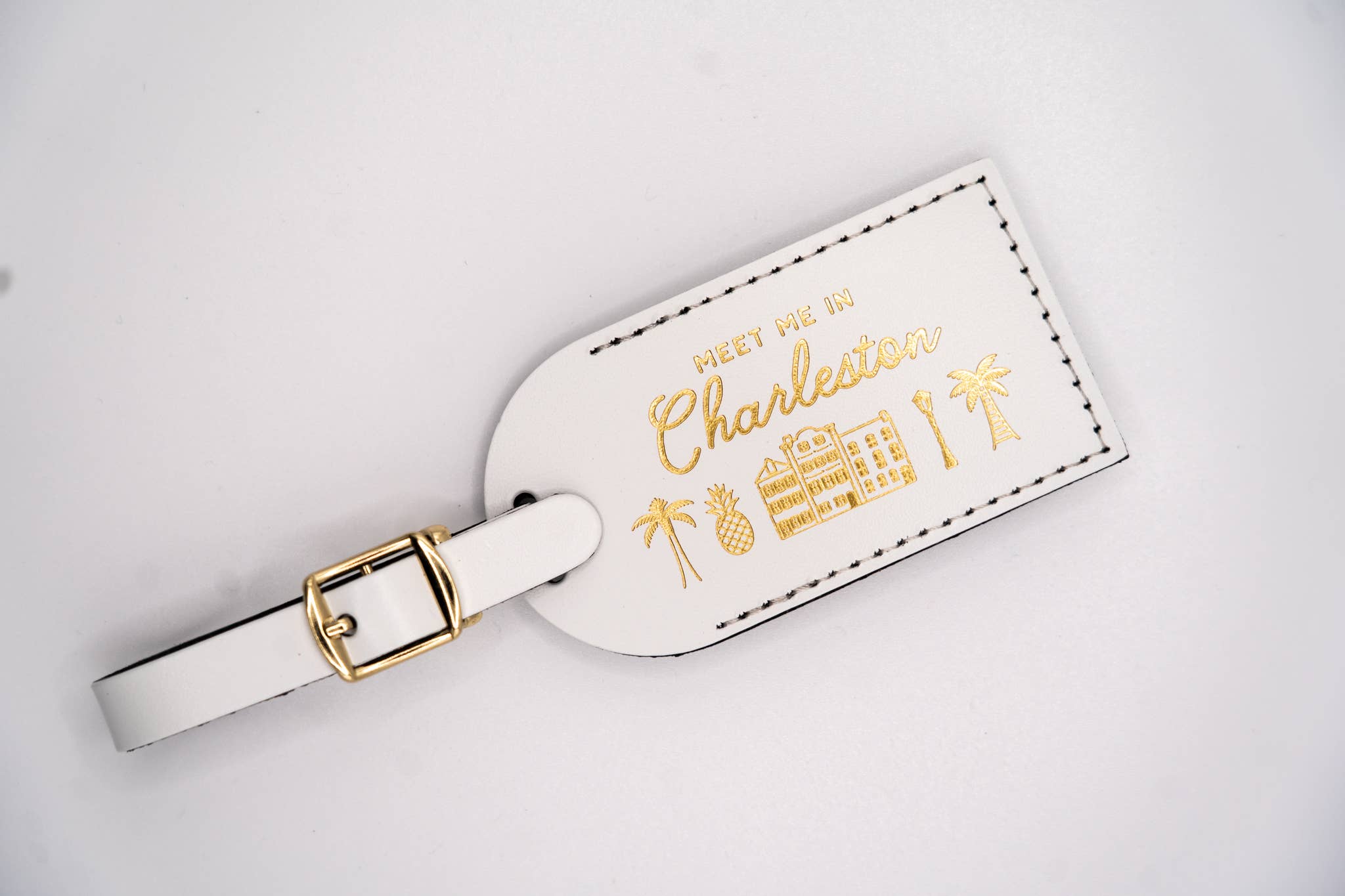 Letter + Leather - Wholesale Luggage Tag - Charleston Luggage Tag Wedding Favor or Travel Souvenir Gift3