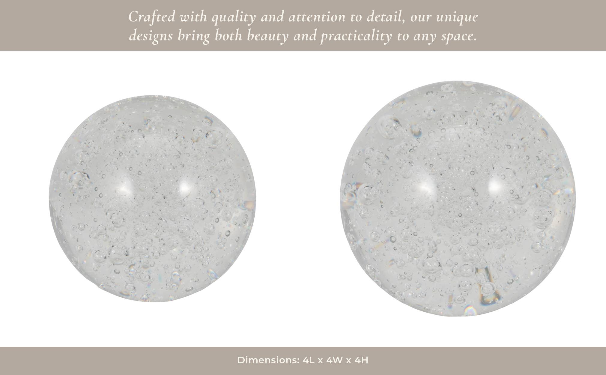 Sagebrook Home - Wholesale Decorative Tabletop Object - Clear 4 in. Glass Crystal Ball Decorative Orb11