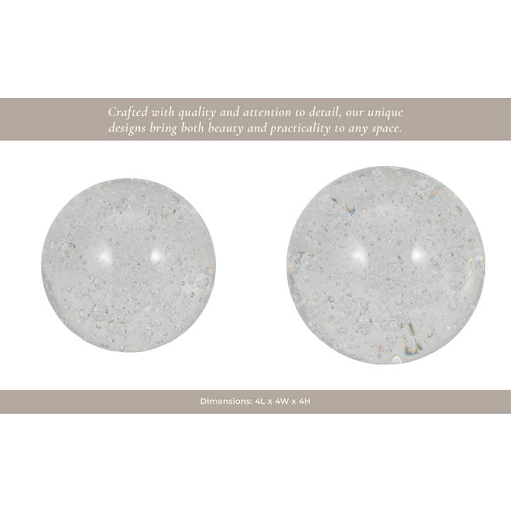 Sagebrook Home - Wholesale Decorative Tabletop Object - Clear 4 in. Glass Crystal Ball Decorative Orb11