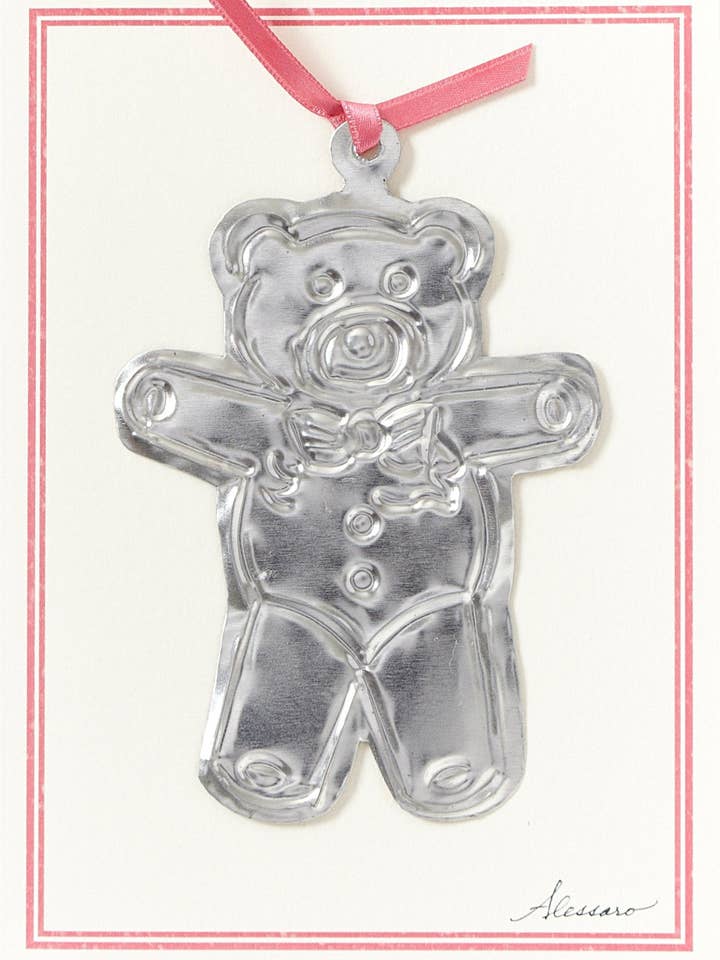 Teddy Bear - Pink Keepsake Ornament on Greeting Card for wholesale by Alessaro Designs