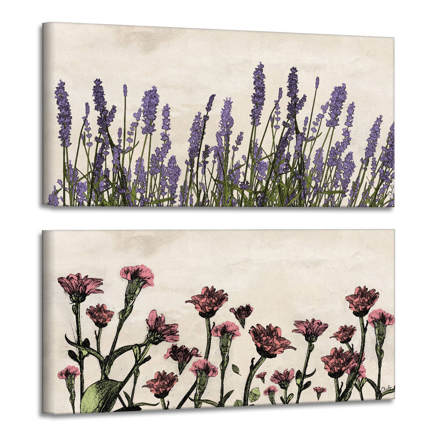 Ready2hangart, Inc. - Wholesale Wall Art Set - Ready2HangArt Poetic Flora Set V Canvas Wall Art Set1