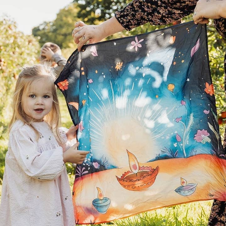 The Festival of Lights Story Scarf: An Educational Diwali Gift for Kids for wholesale by Storytime Scarves