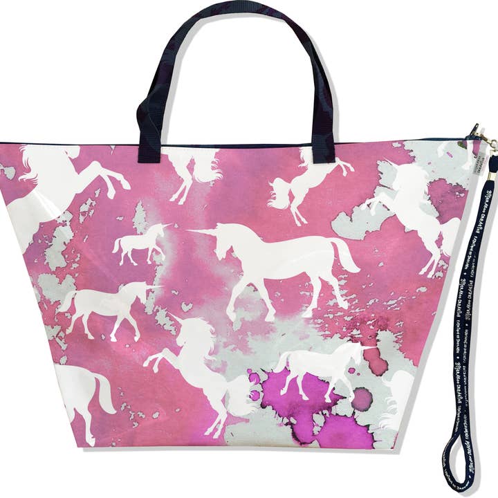 Borsa da viaggio grande, borsa da weekend a forma di unicorno rosa per la vendita all'ingrosso da parte di BISTRAKOO