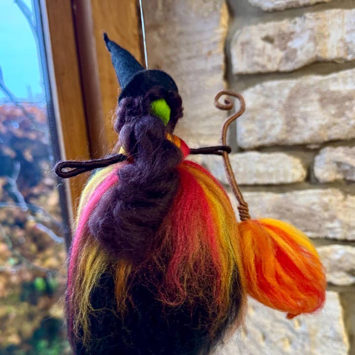 Elf Kendal Hippies - Wholesale Ornament - felted witch green skin edition handmade by Lito here in UK9