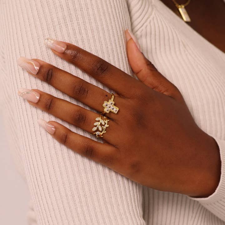 AMADI Jewelry - Wholesale Multi-Stone Ring - Olive Leaf Promise Ring1