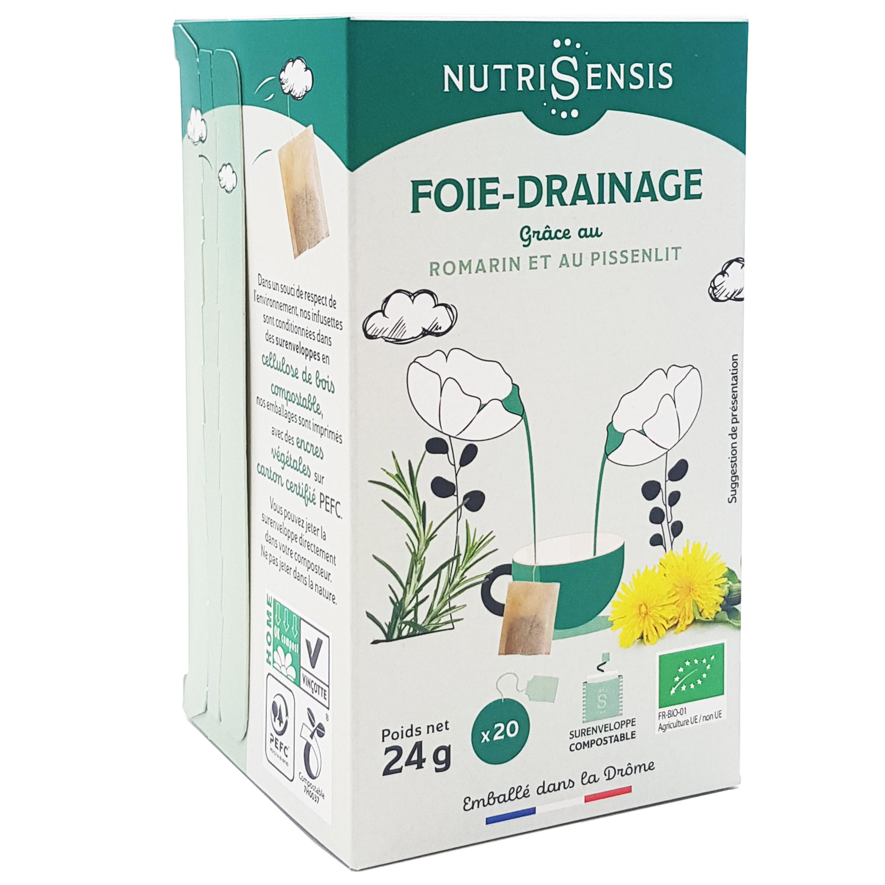 Nutrisensis - Wholesale Health/Detox Tea - NUTRISENSIS - Organic liver drainage infusion - 20 bags2