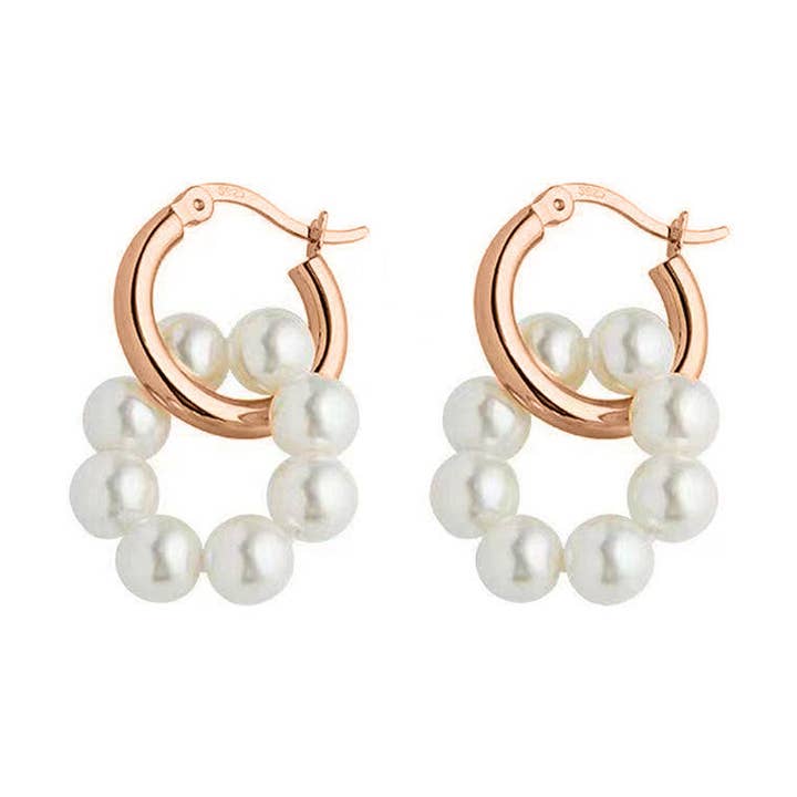 Brincos de pérolas de água doce New Yorker WE00376 por atacado de PEARLY LUSTRE