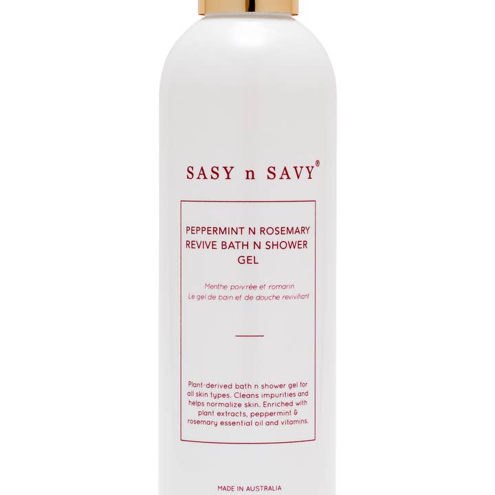 Peppermint N Rosemary Revive Bath N Shower Gel - 250ml för wholesale av Sasy n Savy Pty Ltd